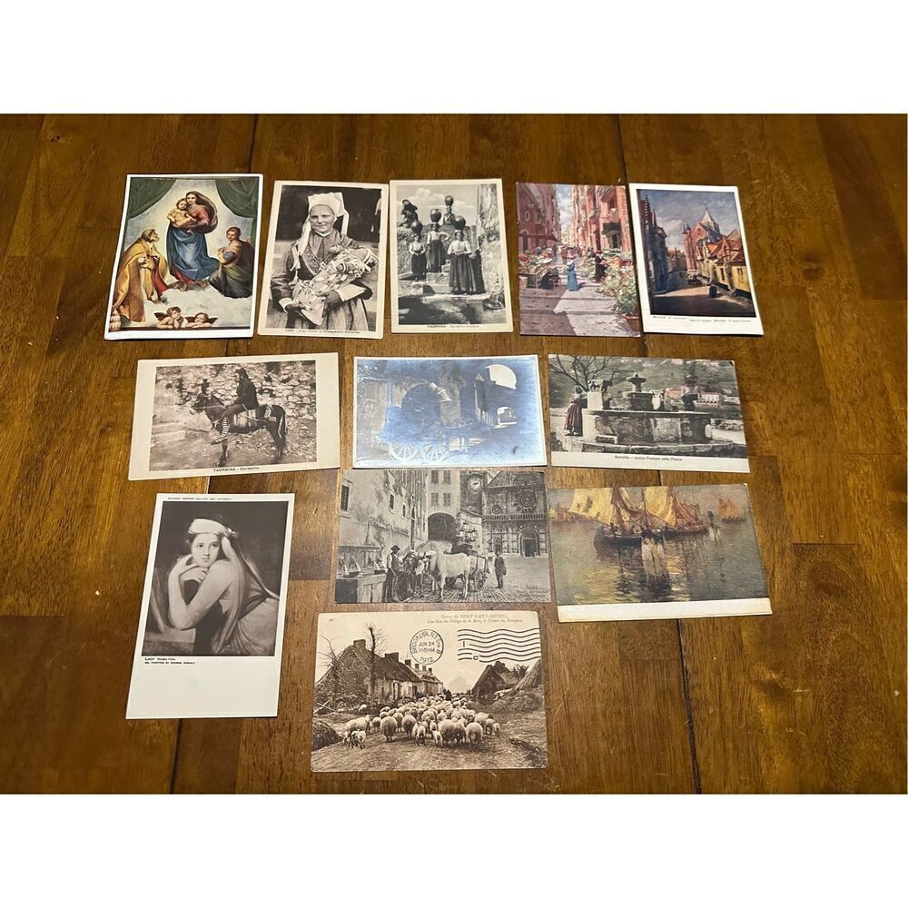 Vintage 1900s Post Card Lot of 12 Around the World Portraits People Animals